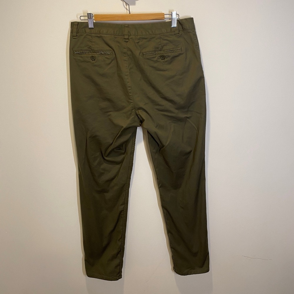 Bonobos Chinos Mens 33x32 Olive Excellent Plaid Flannel Lined Athletic Fit - Picture 5 of 10